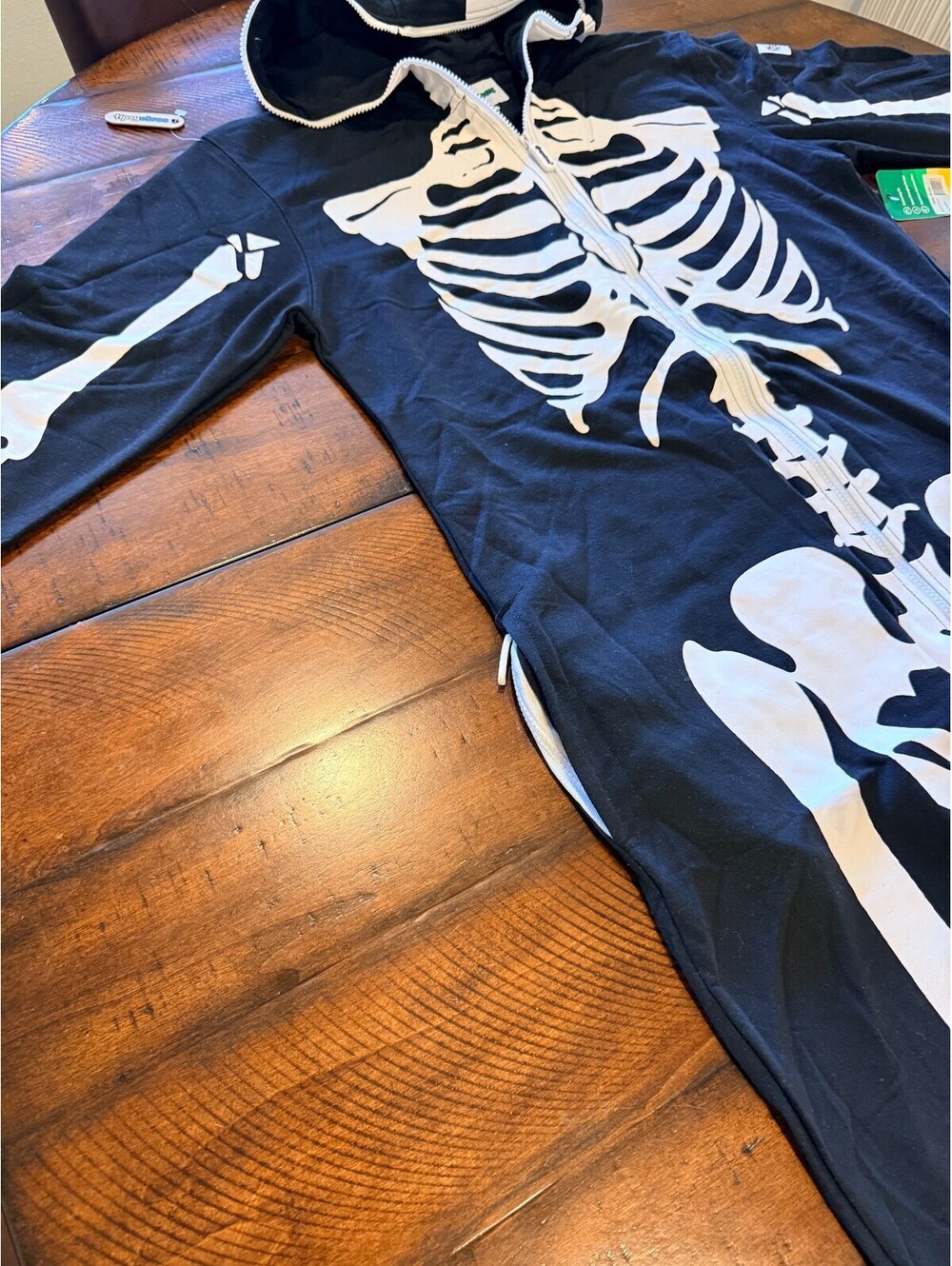 Tipsy Elves Skeleton Costume Hooded Jumpsuit Halloween Black - Unisex Large NWT